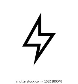 Lightning, electricity icon vector on white background