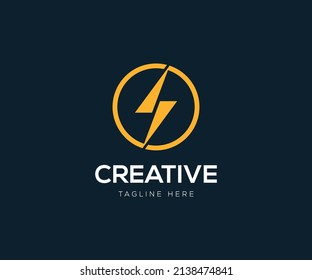 Lightning Electricity Power Logo Template. Letter s logo design.