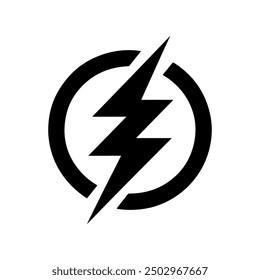 Lightning electricity power vector icon with modern design isolated on white background.