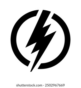 Lightning electricity power vector icon with modern design isolated on white background.