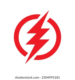 Lightning electricity power vector icon with modern design isolated on white background.