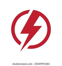 Lightning electricity power vector icon with modern design isolated on white background.