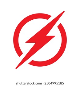 Lightning electricity power vector icon with modern design isolated on white background.