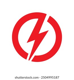 Lightning electricity power vector icon with modern design isolated on white background.