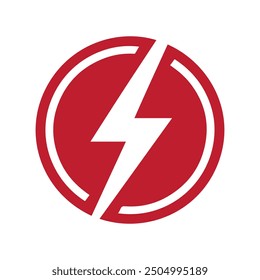 Lightning electricity power vector icon with modern design isolated on white background.