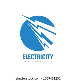 Lightning electricity power - vector logo template concept illustration. Electronic technology power sign. Abstract business company symbol. Design element.