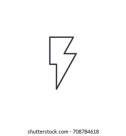Lightning, electricity thin line icon. Linear vector illustration. Pictogram isolated on white background