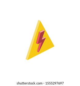 Lightning Electro. Vector 3d isometric, color web icon, new flat style. Creative illustration design, idea for infographics.