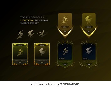 Lightning Element Status Effect Symbol Kit for Fantasy TCG Cards RPG Ability Icons and Game UI Asset