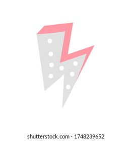El relámpago es un elemento del superhéroe. Ilustración vectorial de colores secundarios.
