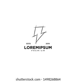 Lightning Emblem Label logo design vector