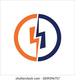Ilustración vectorial de perno de energía relámpago. Logo de diseño simple.