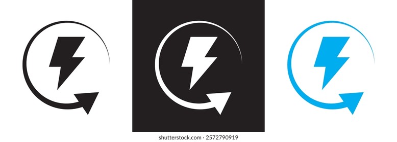 Lightning and energy concept  icon.   vector illustration. isolated on white and black background. EPS 10