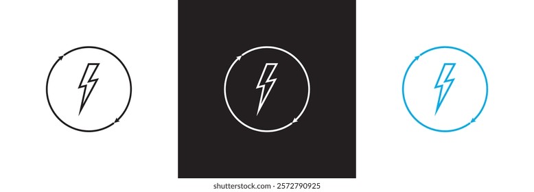 Lightning and energy concept  icon.   vector illustration. isolated on white and black background. EPS 10