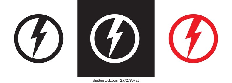 Lightning and energy concept  icon.   vector illustration. isolated on white and black background. EPS 10