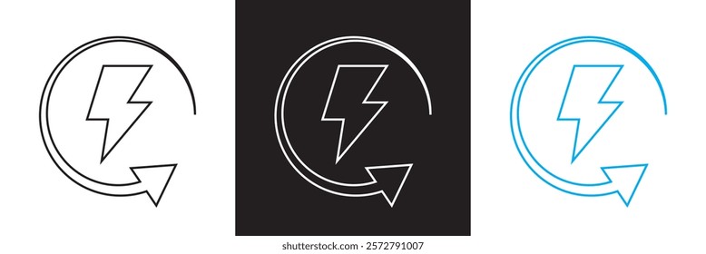 Lightning and energy concept  icon.   vector illustration. isolated on white and black background. EPS 10