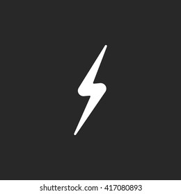 Lightning energy electricity sign simple icon on  background