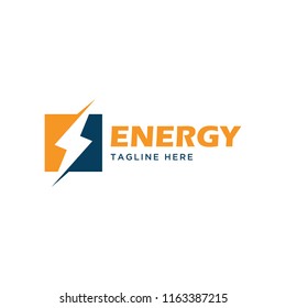 lightning energy logo design template