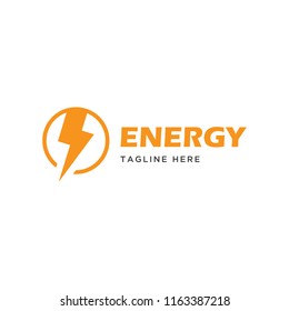 lightning energy logo design template