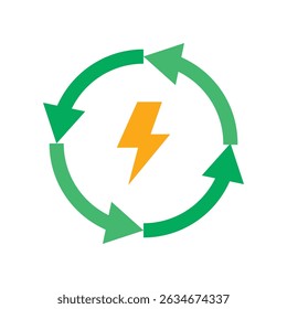Lightning Energy Power Icon. Stock Illustration
