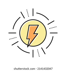 Blitz sparende Logo-Symbol Vektorgrafik. Logo für die Energieeinsparung mit Blitzlicht. einzelne Symbolillustration