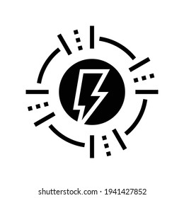 lightning energy saving logo glyph icon vector. lightning energy saving logo sign. isolated contour symbol black illustration