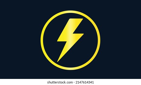 Lightning energy vector icon in modern flat design. Power energy gradient icon on dark background vector illustration.