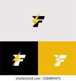 Lightning F Letter Logo vector