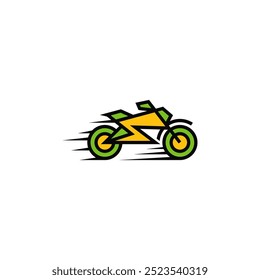 Diseño de logotipo de motocicleta rápido como el rayo.