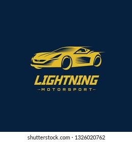 Lightning Fast Racing Car Logo Vector