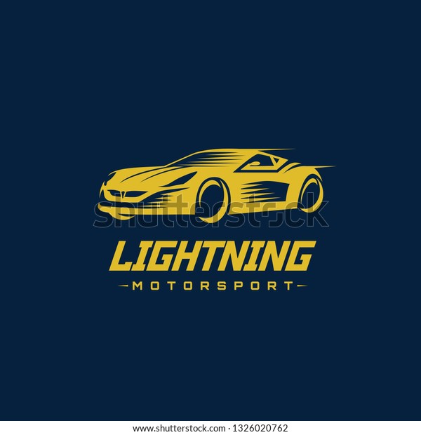 Lightning Fast Racing Car Logo Vector Stock Vector Royalty Free