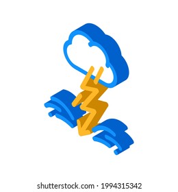 Blitzangst isometrische Symbol Vektorgrafik. Blitzangst-Zeichen. einzelne Symbolillustration