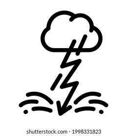 Blitzangst-Linie Symbol Vektorgrafik. Blitzangst-Zeichen. isoliertes Kontursymbol