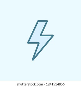 lightning field outline icon. Element of 2 color simple icon. Thin line icon for website design and development, app development. Premium icon