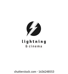 Lightning Film Strip With Circle Logo Design