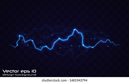 Lightning flash bolt. lightning Magic and bright light effects.  Vector realistic lightning rain weather thunderbolt on black transparent background. Neon color energy