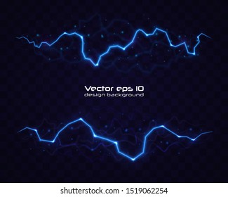 Lightning flash bolt. lightning Magic and bright light effects.  Vector realistic lightning rain weather thunderbolt on black transparent background. Neon color energy