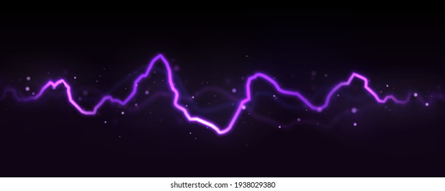 Lightning flash effect. Realistic electric lightning, abstract thunderstorm.