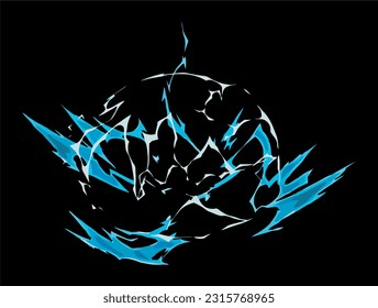 Lightning Flash Effect Vfx Cartoon Style Design Isolated Vector Illustration