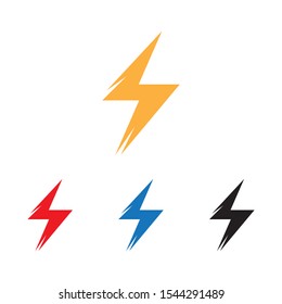 Lightning flash, electric power vector logo design element