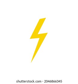 Icono plano, relámpago. Aislado en ilustración vectorial de fondo blanco.