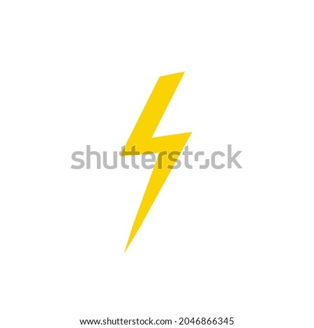 Lightning flash, flat icon. Isolated on white background vector illustration.