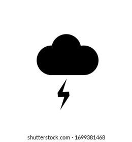lightning flash icon with clouds above it