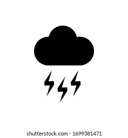 lightning flash icon with clouds above it