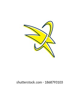 lightning flash icon outline . line lightning flash icon isolated on white background.