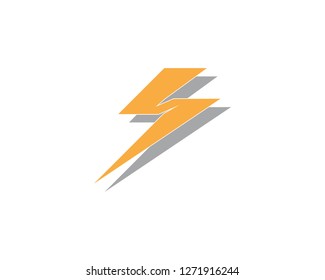 Lightning flash icon vector template