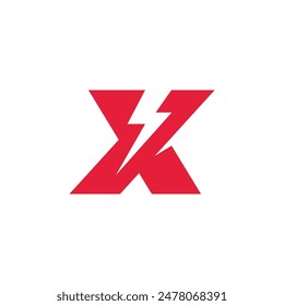 Plantilla de diseño de Vector con logotipo x de la letra inicial de lightning flash