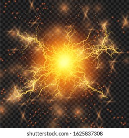 Lightning flash light thunder sparks on a transparent background.
Fire and ice fractal lightning, plasma power background
vector illustration