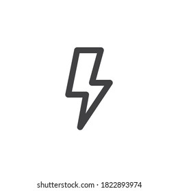 Lightning flash line icon. linear style sign for mobile concept and web design. Flash outline vector icon. Symbol, logo illustration. Vector graphics