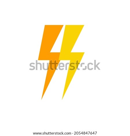 Lightning flash, logo flat icon. Isolated on white background vector illustration